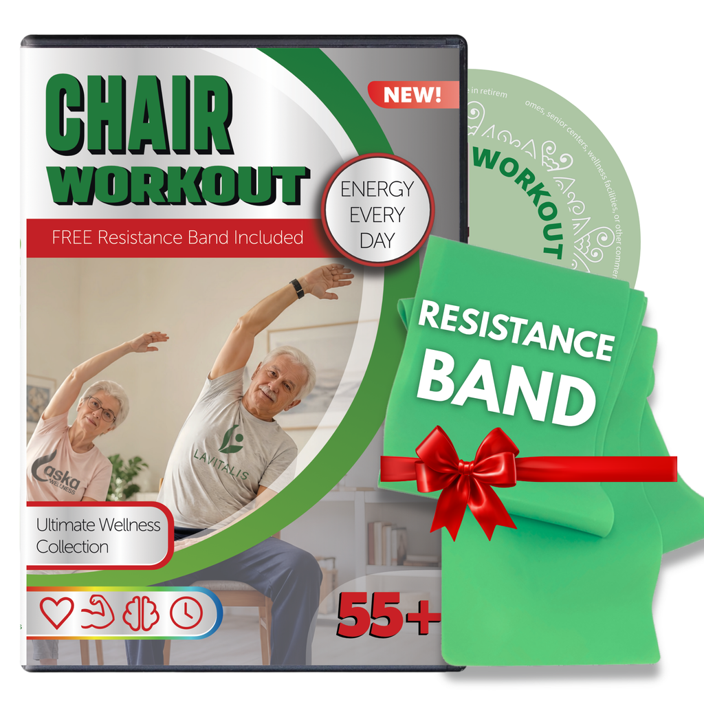 Chair Workout DVD for Seniors 55+ with Resistance Band Included